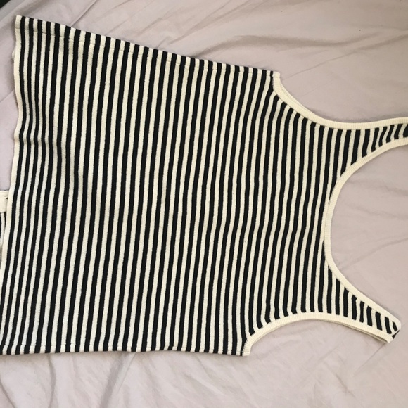 Alex Mill Louisa Vest XS NWOT Striped Black/Cream - Picture 5 of 6